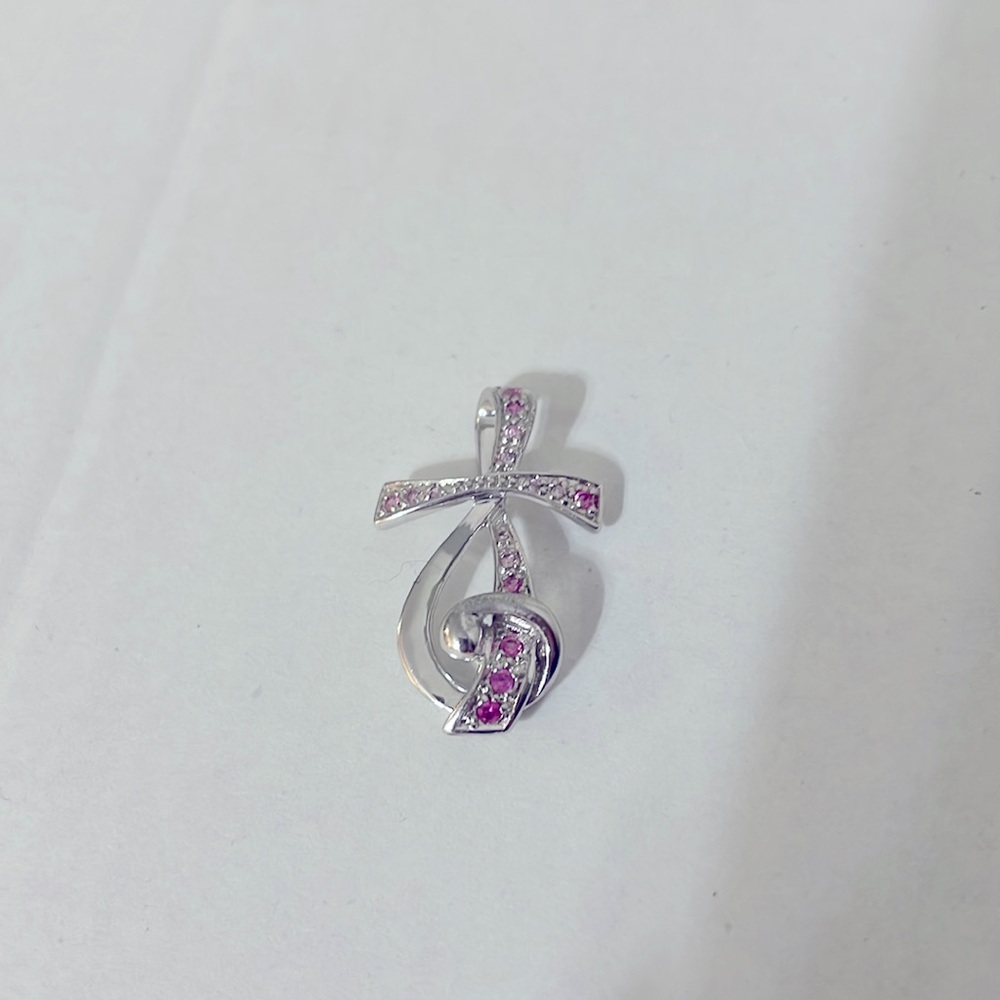 Vintage DJB 925 Floating Cross Open Chain Slide Pendant